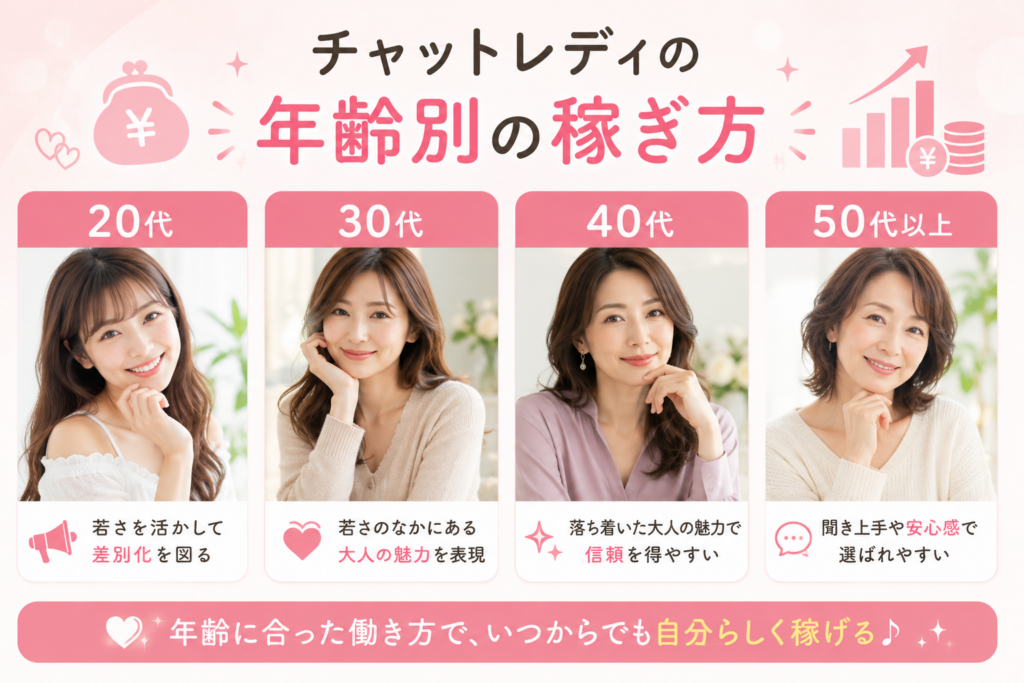 チャットレディの年齢別の稼ぎ方