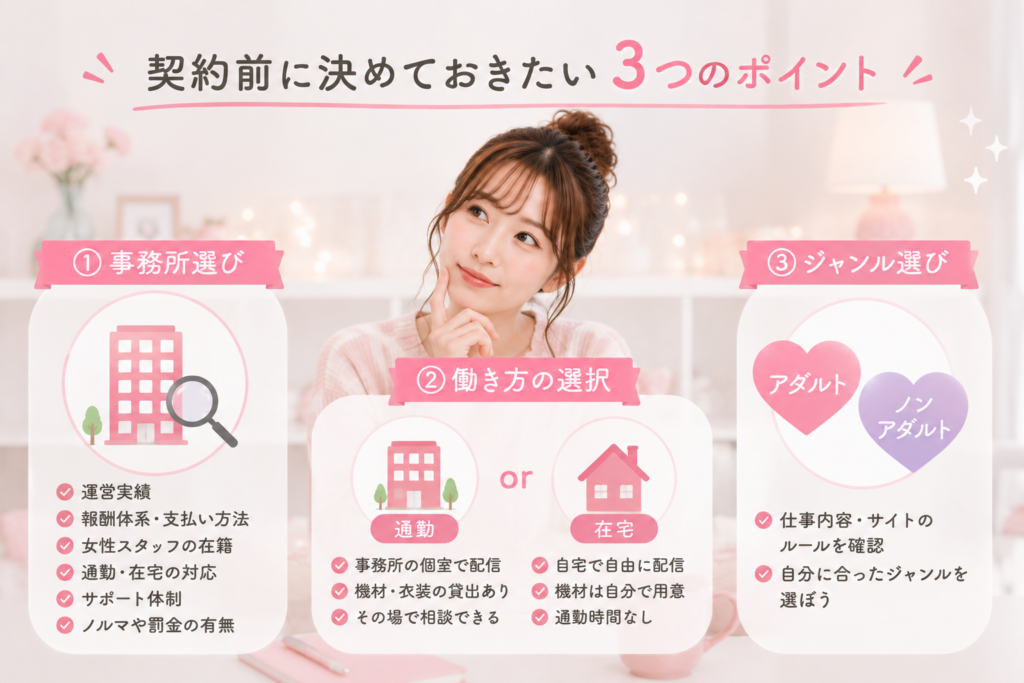 契約前にきめておきたい3つのポイント
