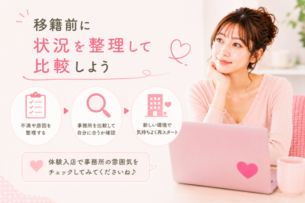 移籍前に状況を整理して比較しよう