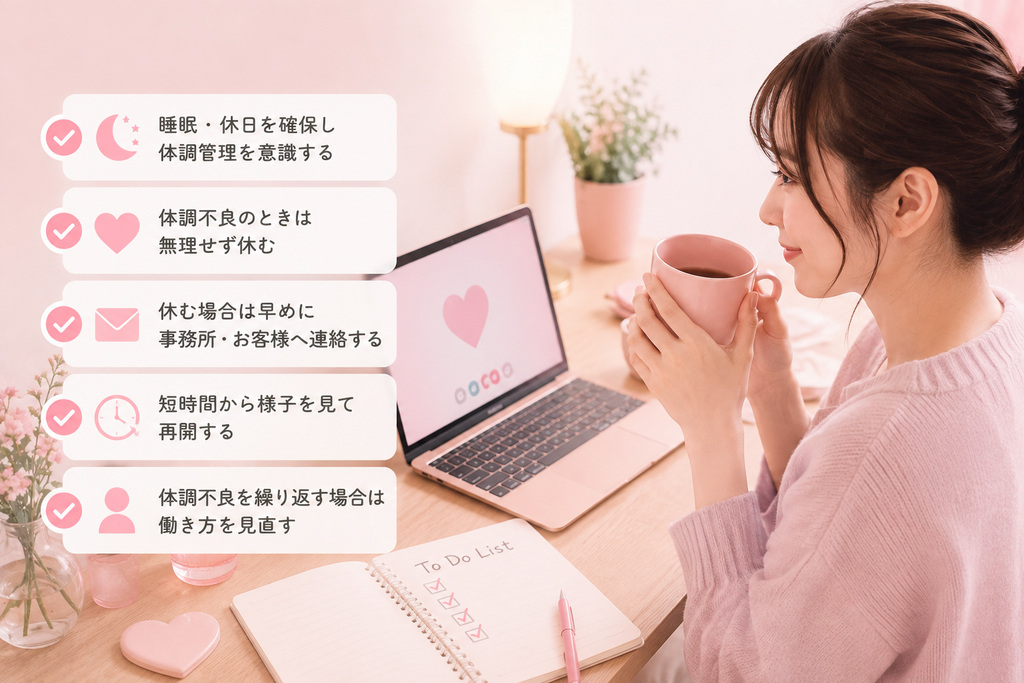 まとめ：日頃の体調管理と無理のない働き方を意識しよう