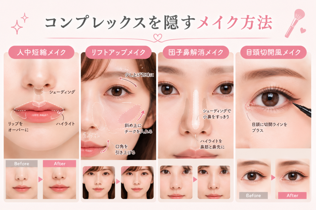 コンプレックスを隠すメイク方法