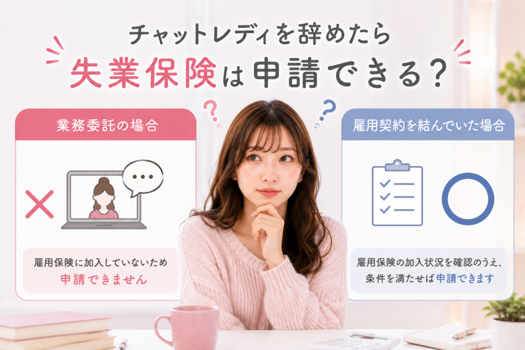 チャットレディを辞めたら失業保険は申請できる？