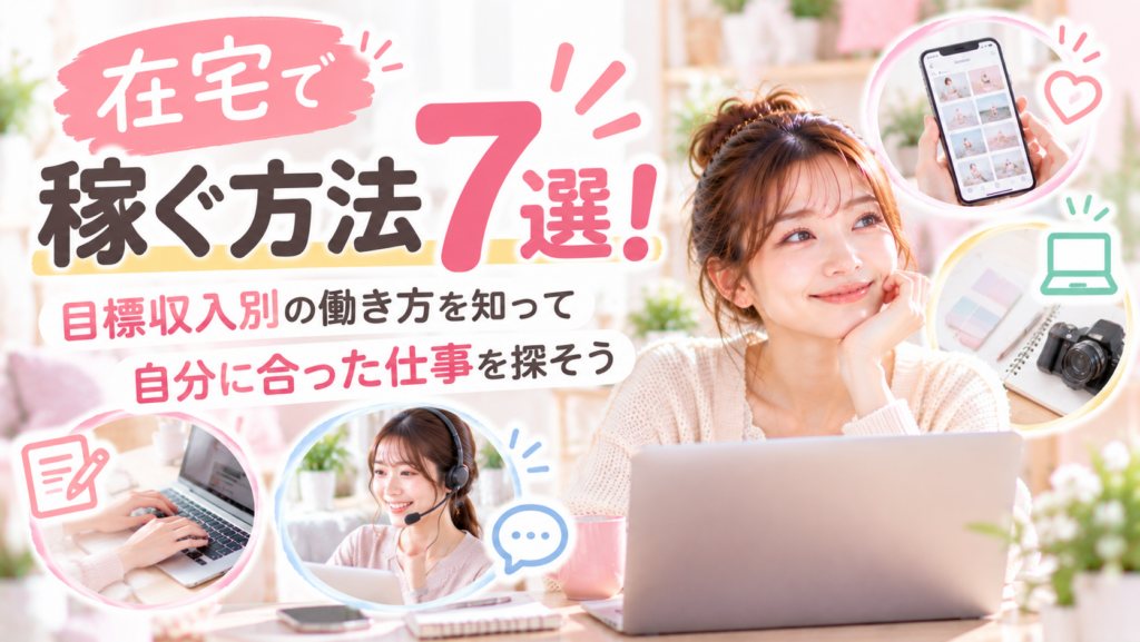 在宅で稼ぐ方法7選！目標収入別の働き方を知って自分に合った仕事を探そう