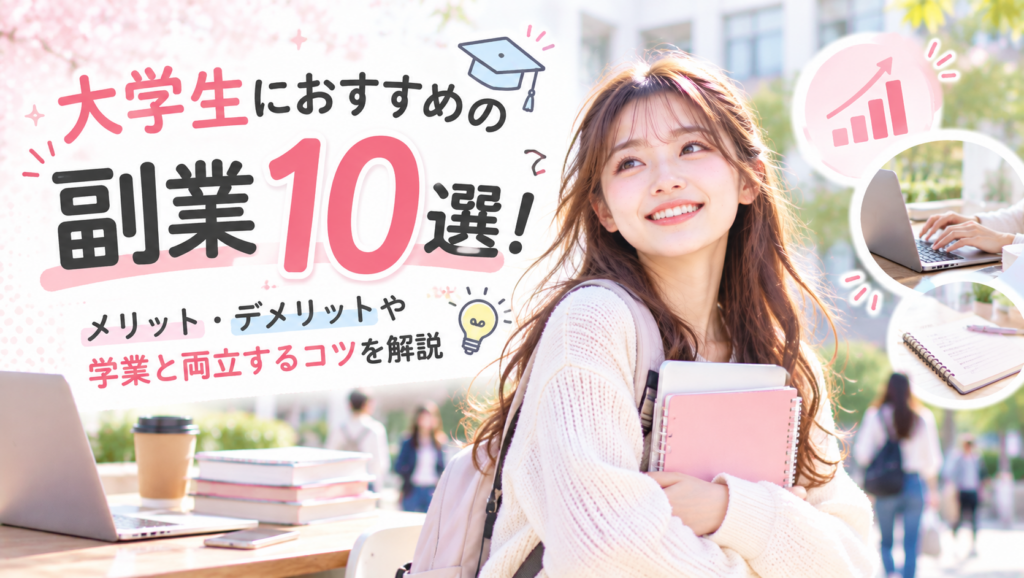 大学生におすすめの副業10選！メリット・デメリットや学業と両立するコツを解説