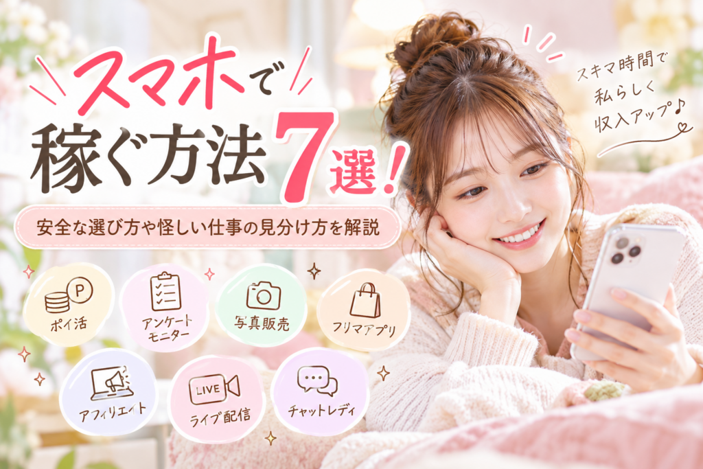 スマホで稼ぐ方法7選！安全な選び方や怪しい仕事の見分け方を解説