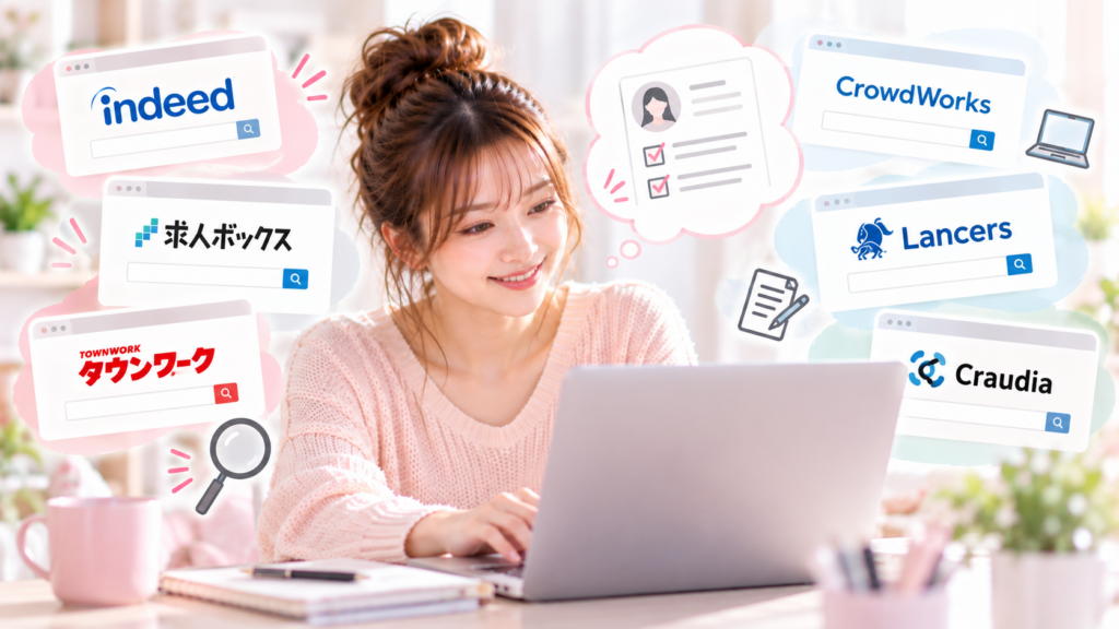 求人サイトやクラウドソーシングで仕事を探す方法