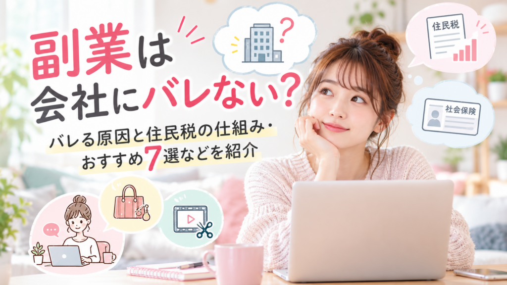 副業は会社にバレない？バレる原因と住民税の仕組み・おすすめ7選などを紹介