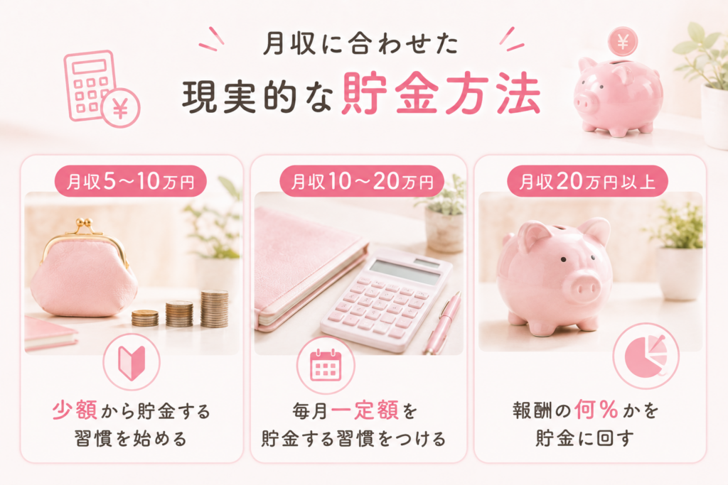 月収に合わせた現実的な貯金方法
