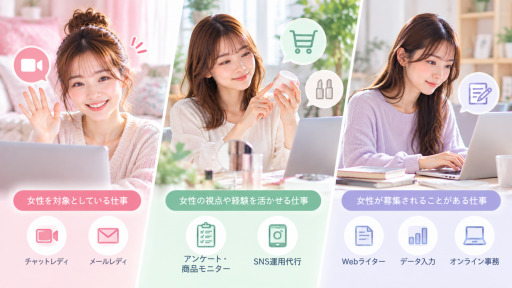 女性限定の在宅ワークにはどんな仕事がある?