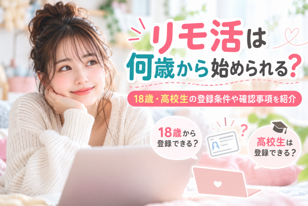 リモ活は何歳から始められる？18歳・高校生の登録条件や確認事項を紹介