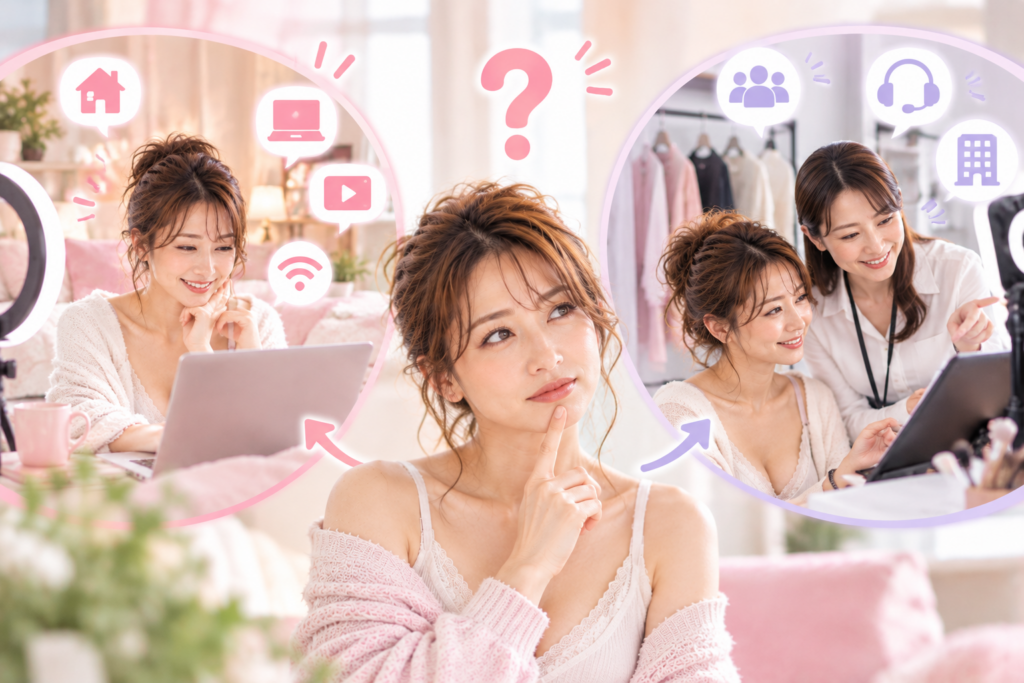 チャットピアは直接登録と事務所所属のどちらがいい?
