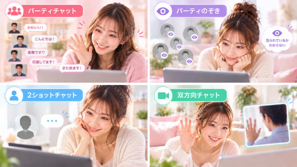 FANZAライブチャットのチャット形式