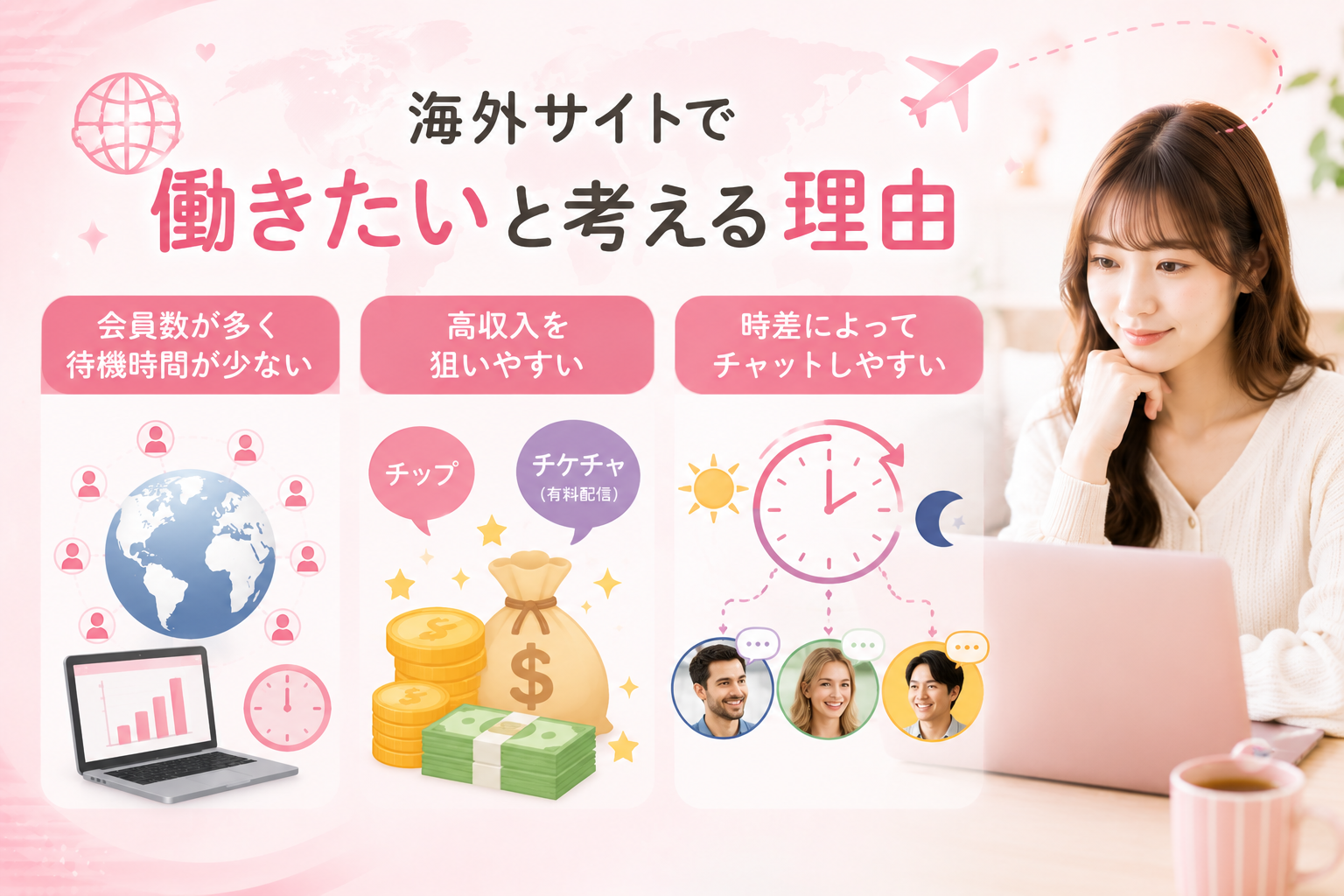 チャットレディが海外サイトで働きたいと考える理由