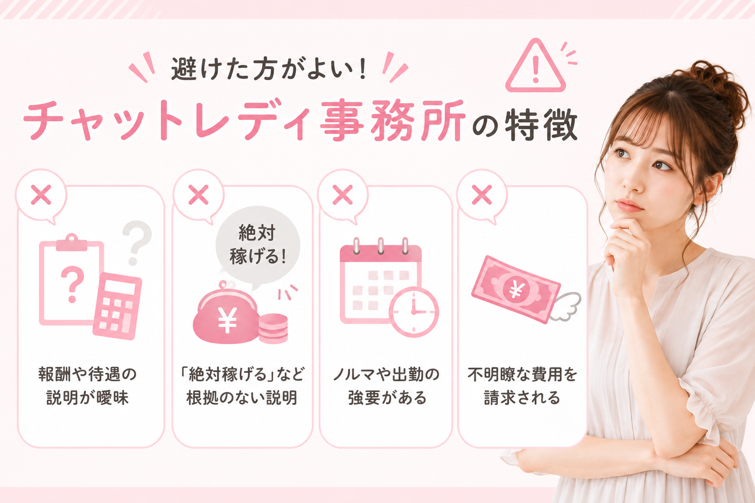 避けた方がよいチャットレディ事務所の特徴