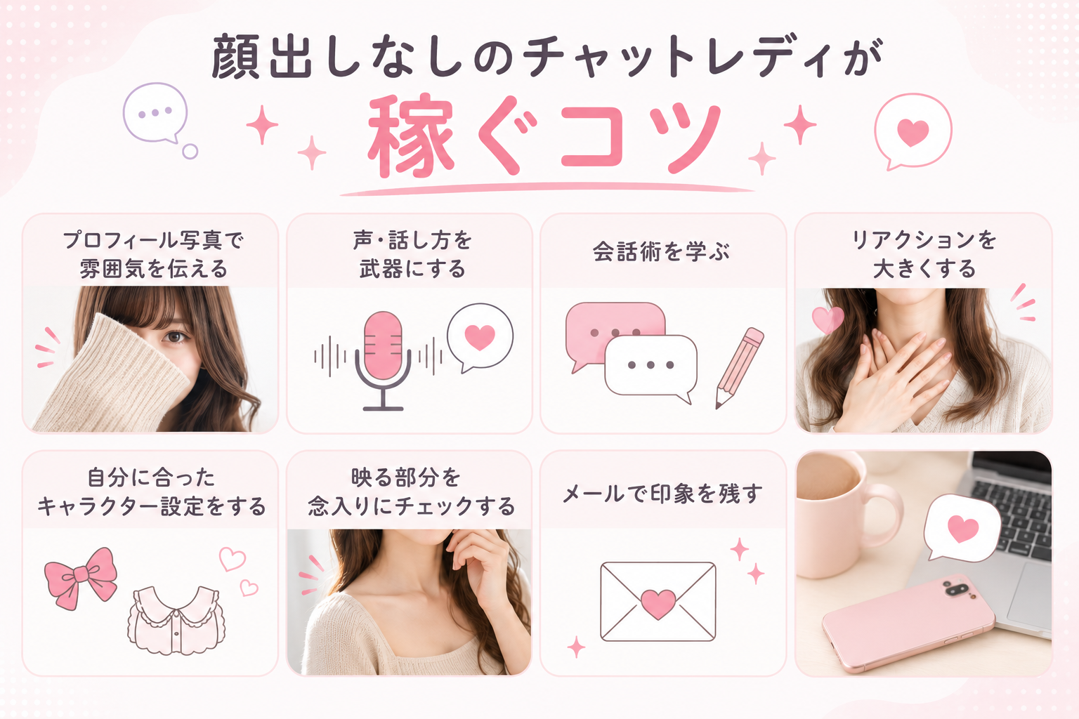 顔出しなしのチャットレディが稼ぐコツ
