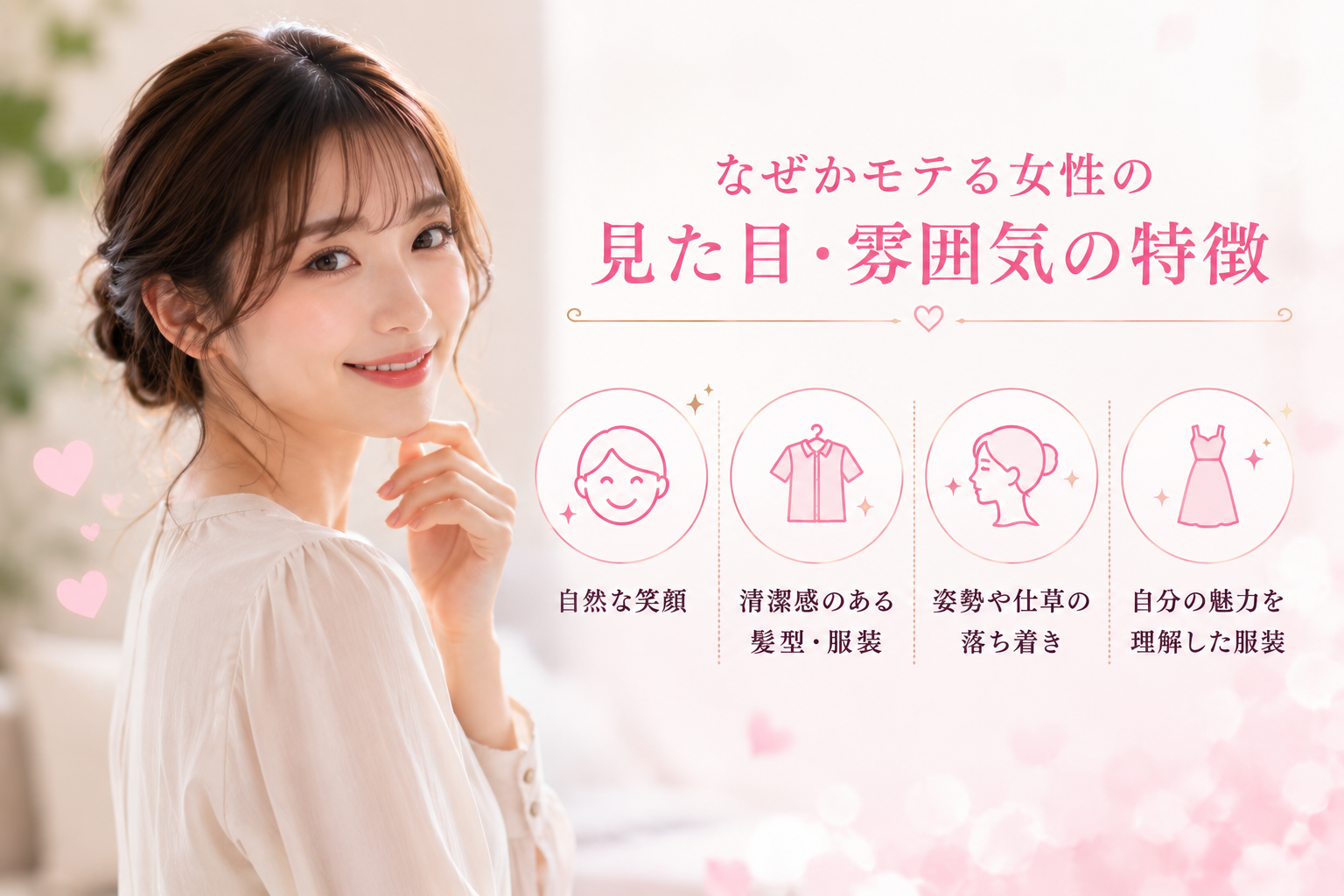 「なぜかモテる女性」の特徴【見た目・雰囲気】