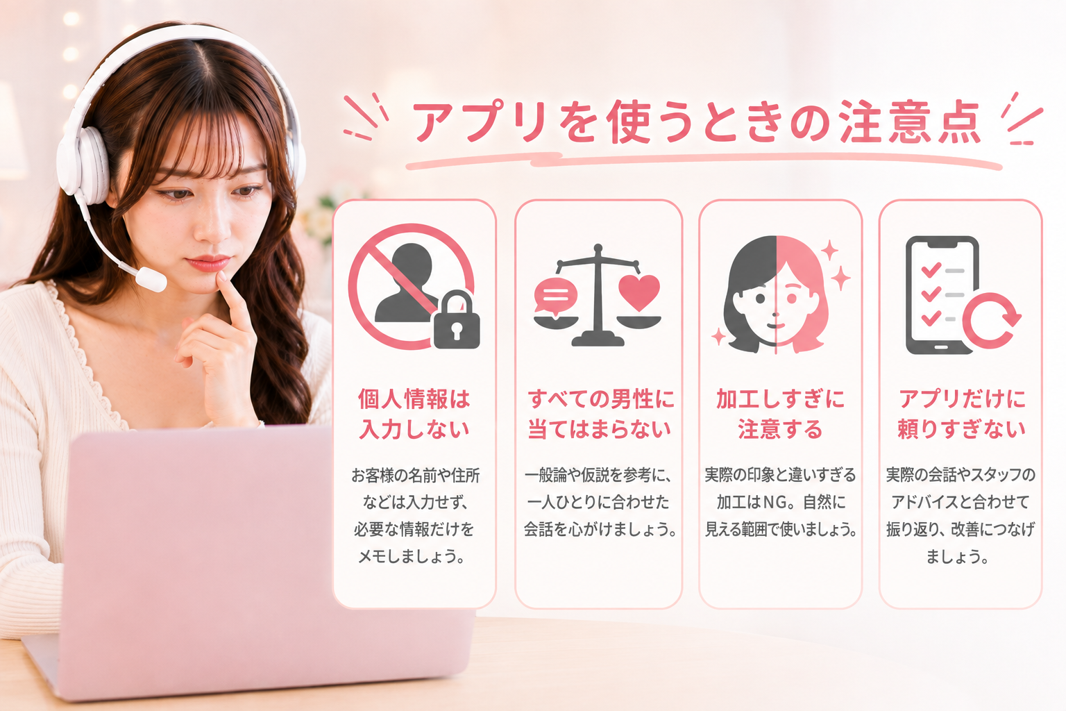 アプリを使うときの注意点