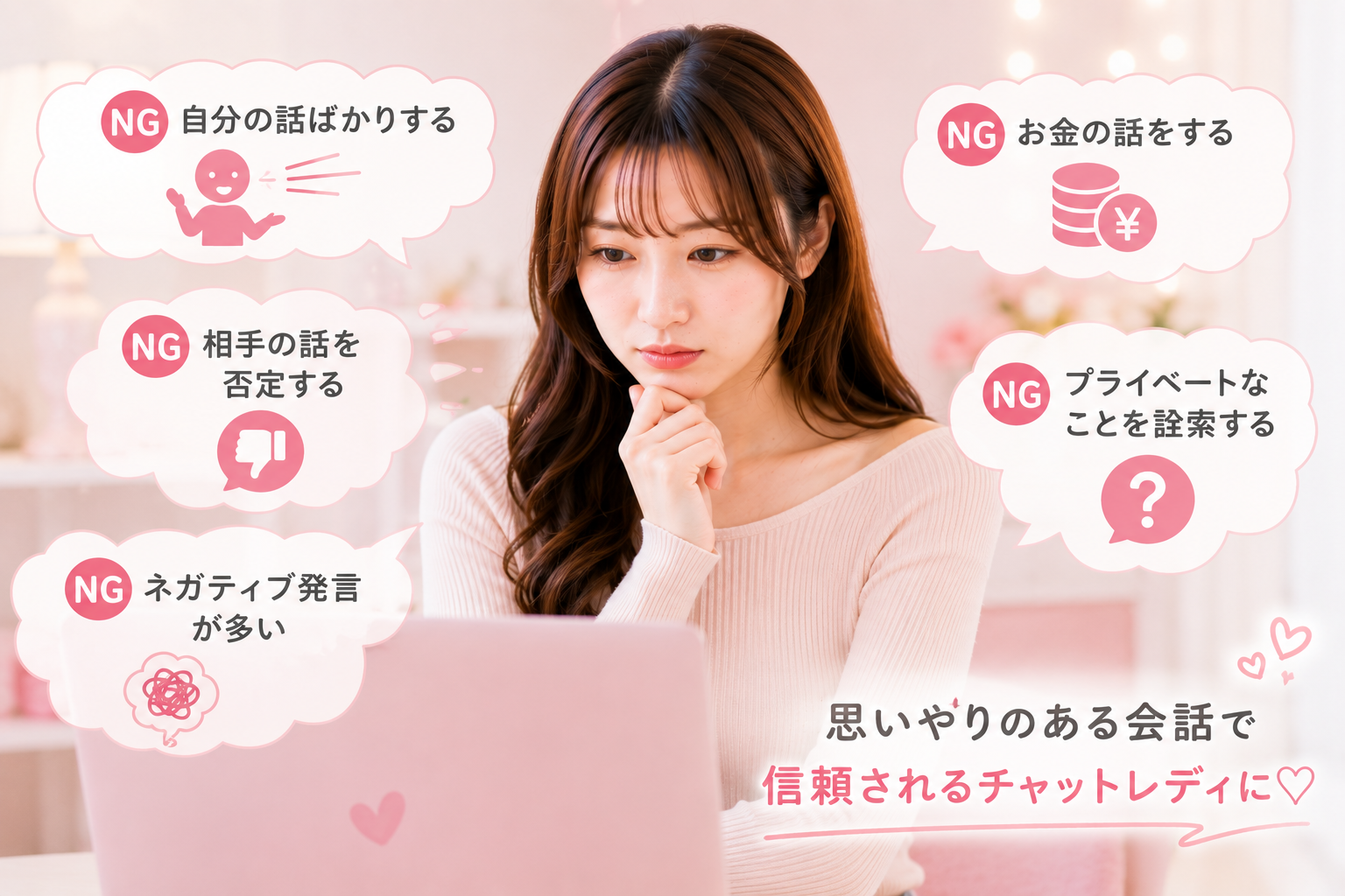 会話で嫌われるチャットレディのNG行動