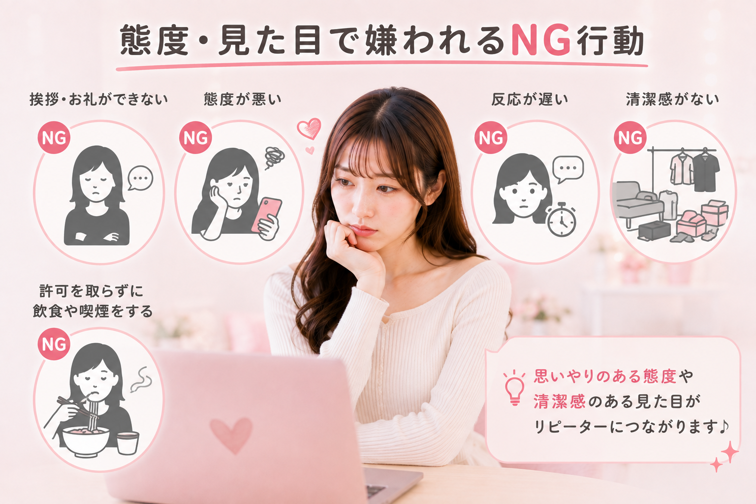 態度・見た目で嫌われるチャットレディのNG行動