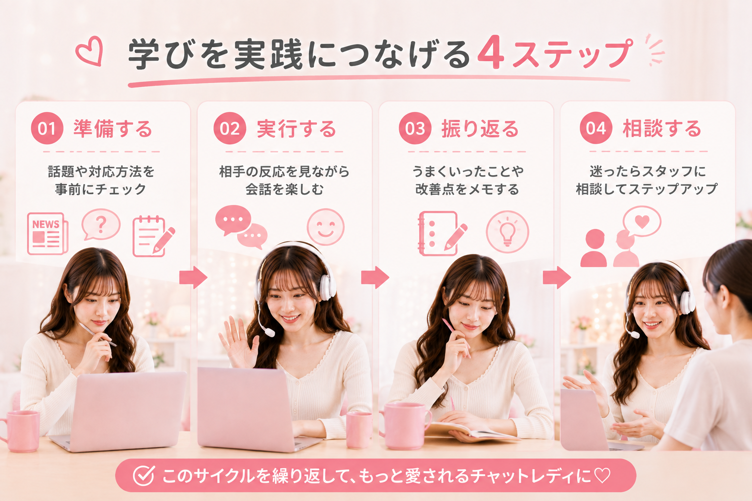 アプリで学んだことを実際のチャットに活かす方法